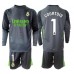 Real Madrid Thibaut Courtois #1 Keeper Tredjedraktsett Barn 2025-26 Lange ermer (+ Korte bukser)
